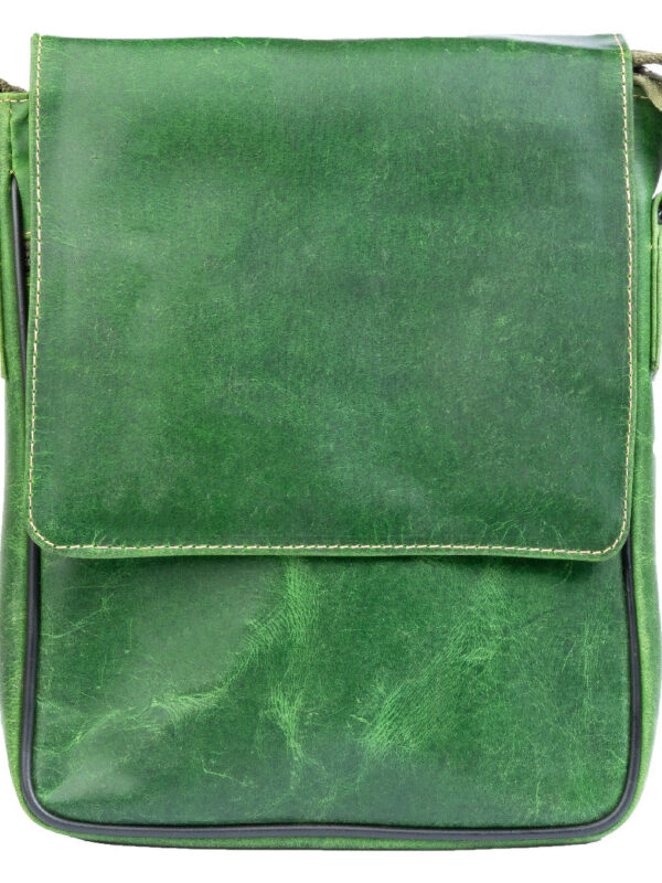 Vintage Leather Crossbody Bag, Green Zing Apparel