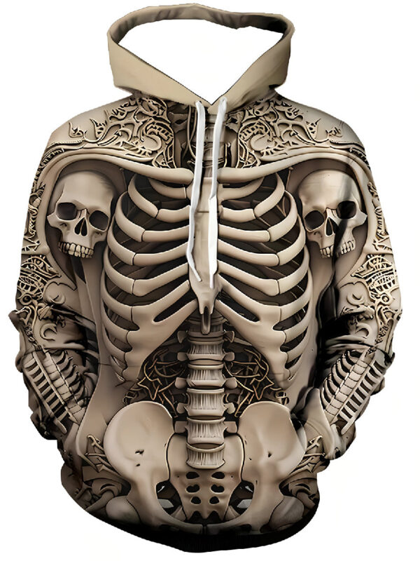 Men's Vintage Sweatshirt 3D Skull Printed Hoodie Zing Apparel