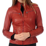 ROXA Trendy Women's Zip Up Genuine Biker Jacket Zing Apparel