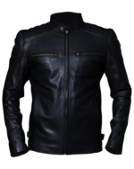 Racer Black Vintage Leather Biker Jacket
