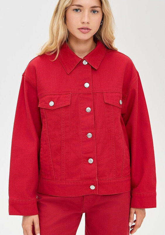 Red-Parke-Denim-Jacket-Font-View