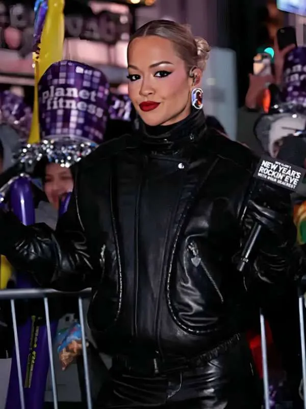 Rita-Ora-Black-Oversized-Leather-Jacket NYC Rita Ora Black Leather Jacket