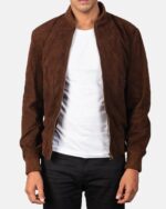 Shane Mocha Suede Bomber Jacket
