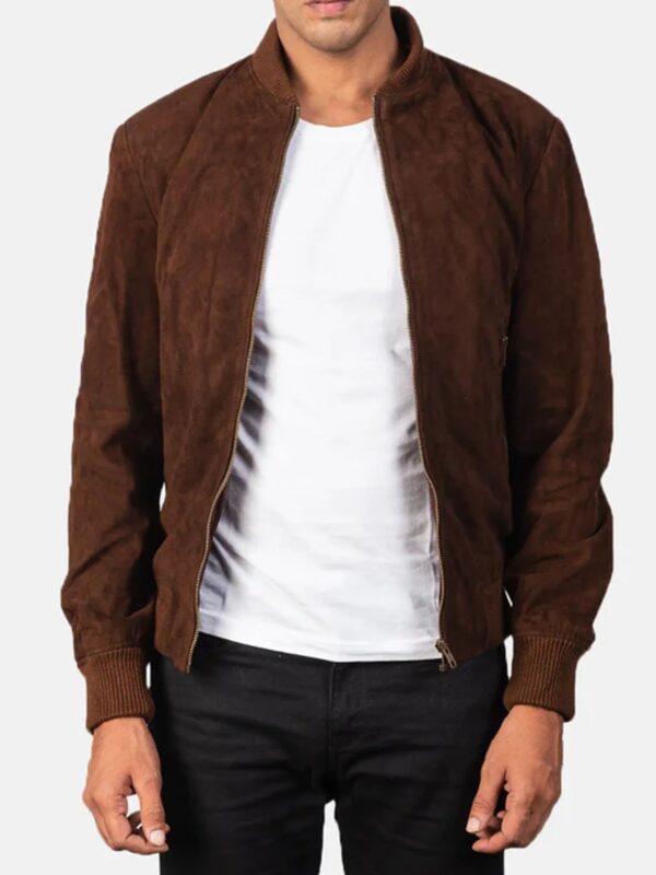 Shane Mocha Suede Bomber Jacket