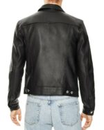 Sheepskin Mens Slim fit Trucker Leather Jacket Buy