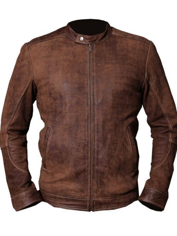 Signature Brown Distressed Leather Jacket