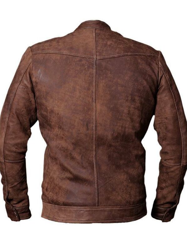 Signature Brown Distressed Leather Jacket Buy