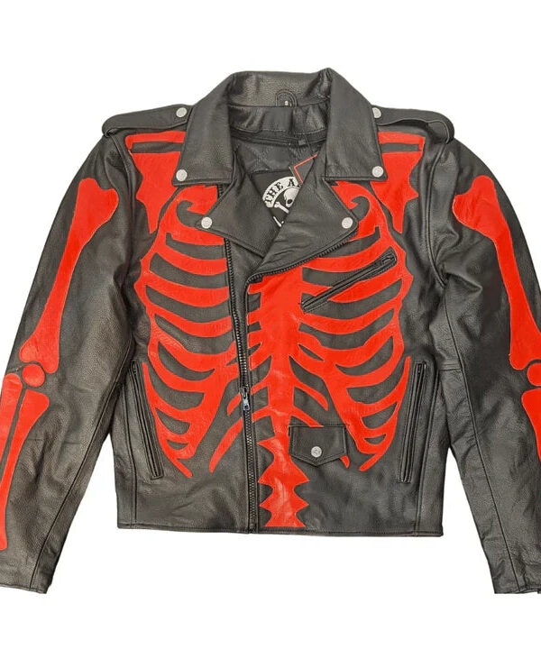 Skeleton Bones Leather Jacket