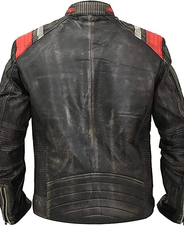 Skull Print Leather Biker Jacket Men Buy