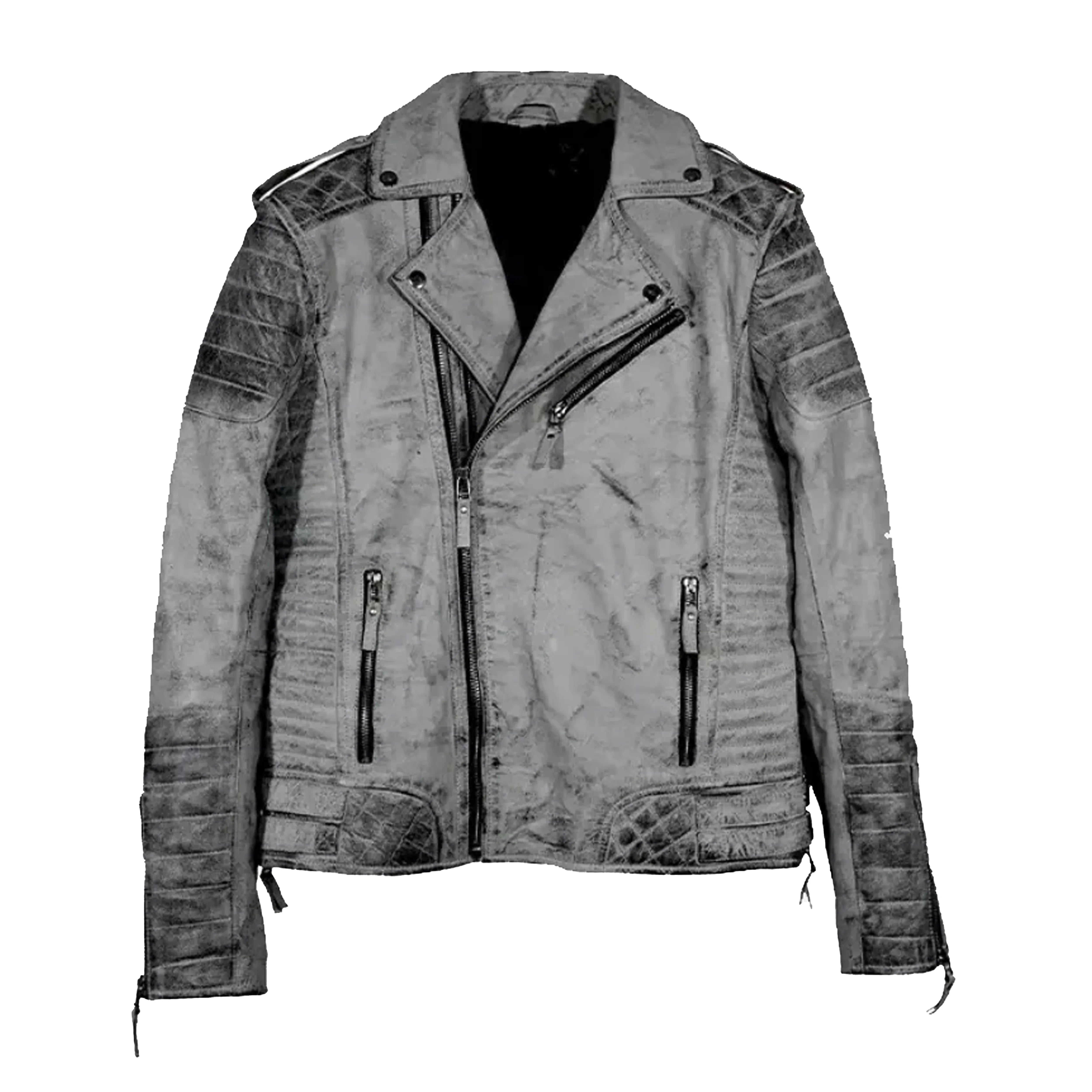 Smoke_Quilted_Biker_Weathered_Grey_Biker_Jacket Smoke_Quilted_Biker_Weathered_Grey_Biker_Jacket