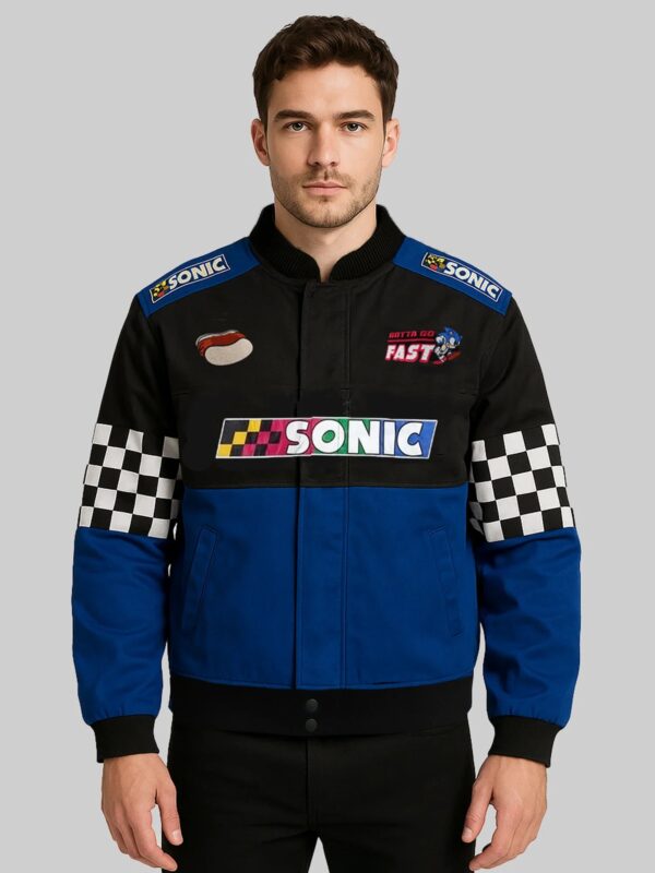 Sonic-The-Hedgehog-Checkered-Racing-Jacket-Front-Side-View