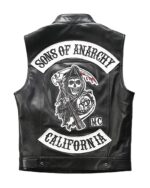 Sons of Anarchy Black Leather Biker Vest
