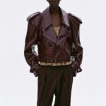 Source Unknown Leather Jacket Burgundy