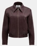 Source Unknown Leather Jacket Burgundy