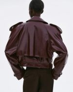 Source Unknown Leather Jacket Burgundy