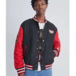 Stranger Things Hawkins Black & Red Letterman Varsity Jacket