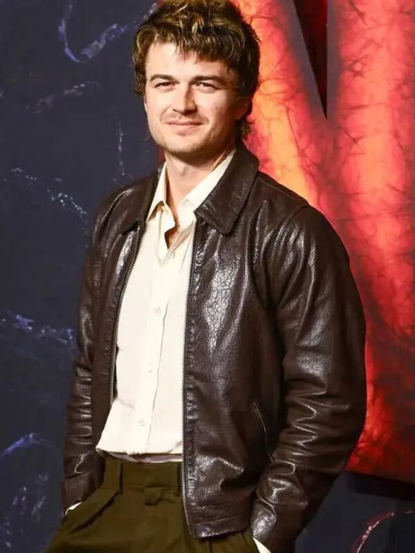 Stranger Things S05 UK Special Screening Joe Keery Brown Jacket