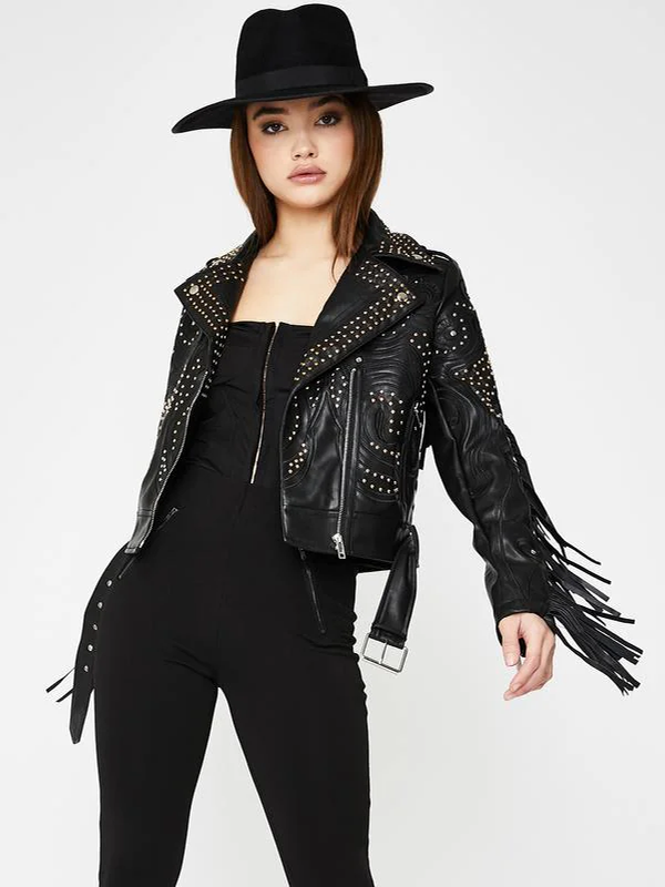 Studded-Fringe-Leather-Jacket