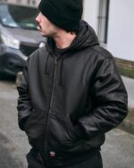 Supreme-Dickies-Hooded-Leather-Jacket