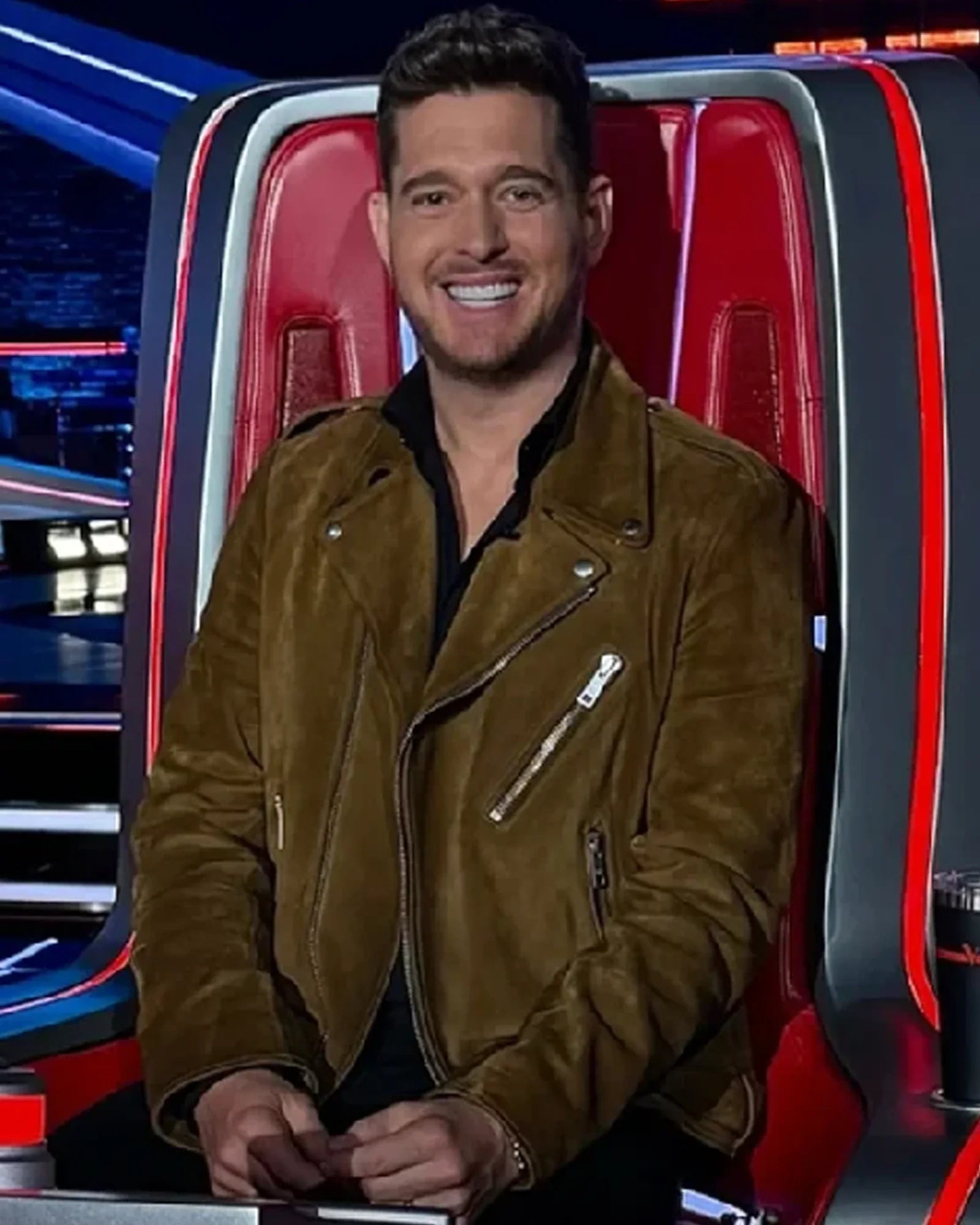 The-Voice-S28-Michael-Buble-Brown-Biker-Leather-Jacket-1 The-Voice-S28-Michael-Buble-Brown-Biker-Leather-Jacket