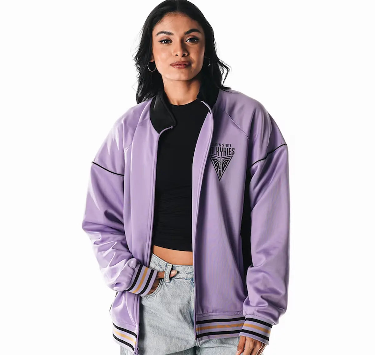 The_Wild_Collective_Violet_Golden_State_Valkyries_Global_Icon_Full-Zip_Track_Jacket The Wild Collective Violet Golden State Valkyries Global Icon Full-Zip Track Jacket - Image 1