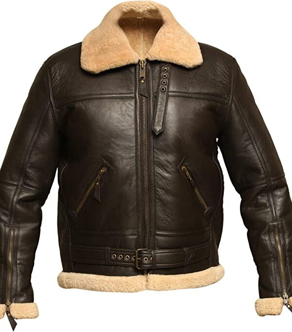 Vintage-Brown-Leather-Shearling-Jacket