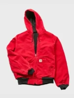 Vintage Carhartt Red Hooded Bomber Jacket