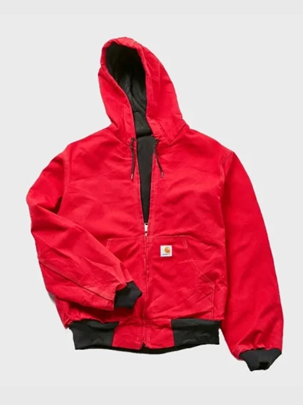 Vintage Carhartt Red Hooded Bomber Jacket