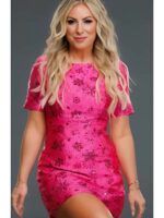 WWE NXT Sarah Schreiber Pink Stars Print Mini Dress