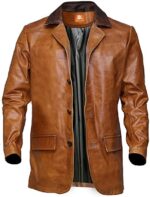 Morgan Gaming Leather Blazer Men, Brown Zing Apparel