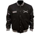 Leather Bomber Varsity Jacket, Black Zing Apparel