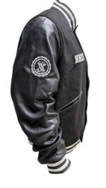 Leather Bomber Varsity Jacket, Black Zing Apparel