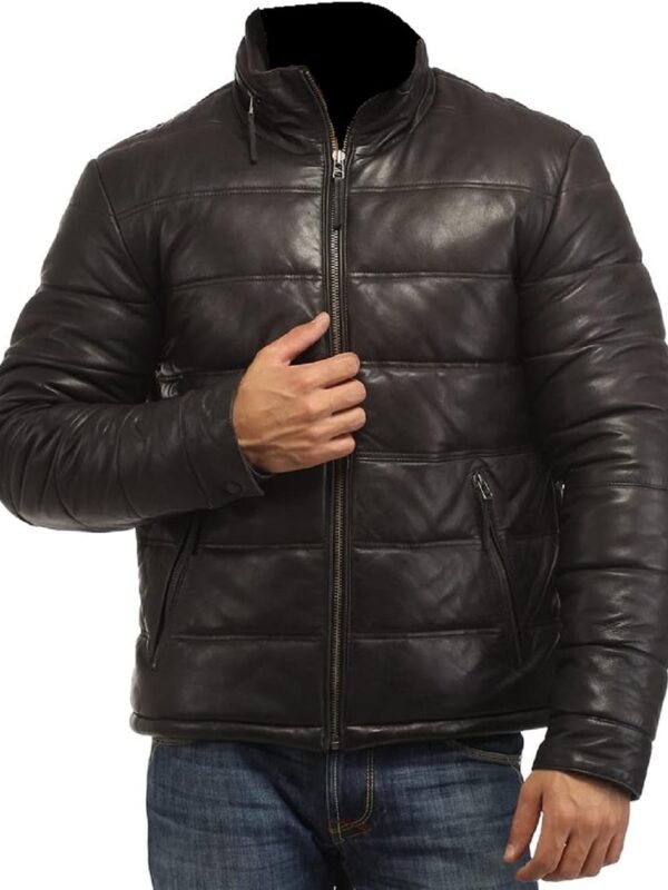 Black Puffer Quilted Jacket