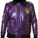 Purple Joker Goon Winter Shearling Leather Jacket Zing Apparel