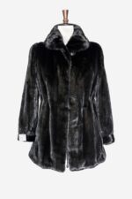 Women Black Mink Fur Coat