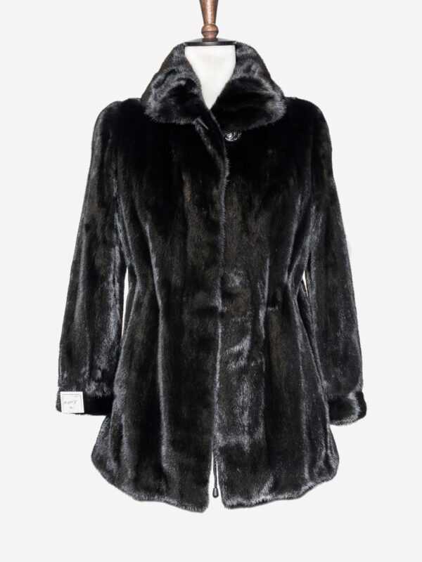 Women Black Mink Fur Coat