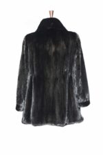 Women Black Mink Fur Coat For Sale