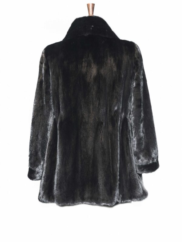 Women Black Mink Fur Coat For Sale