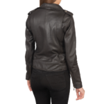 Alish Leather Biker Jacket Women, Brown Zing Apparel