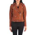 Redish Brown Suede Jacket Women Zing Apparel