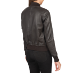 Shane Brown Leather Bomber Jacket Women Zing Apparel