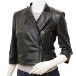 Cropped Leather Jacket, Women Biker Jacket Zing Apparel