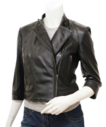 Cropped Leather Jacket, Women Biker Jacket Zing Apparel