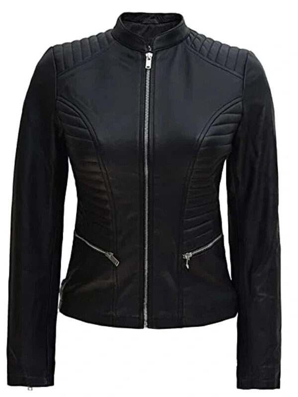 Leather Jacket Padded, Women Biker Jacket Zing Apparel