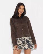 Womens-Denim-Utility-Jacket-Brown-Wild-Fable
