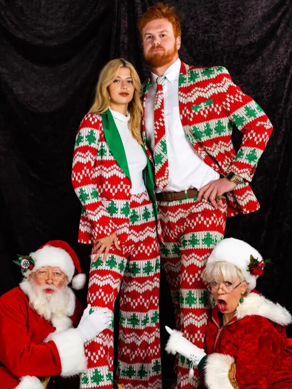 Womens-Knit-Print-Christmas-Suit