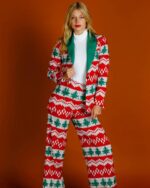 Womens-Knit-Print-Red-And-Green-Christmas-Suit