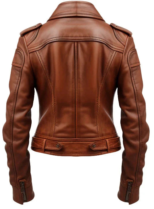 Womens-Real-Leather-Brown-Jacket