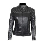 Slim Fit Quited Leather Biker Jacket Women Zing Apparel