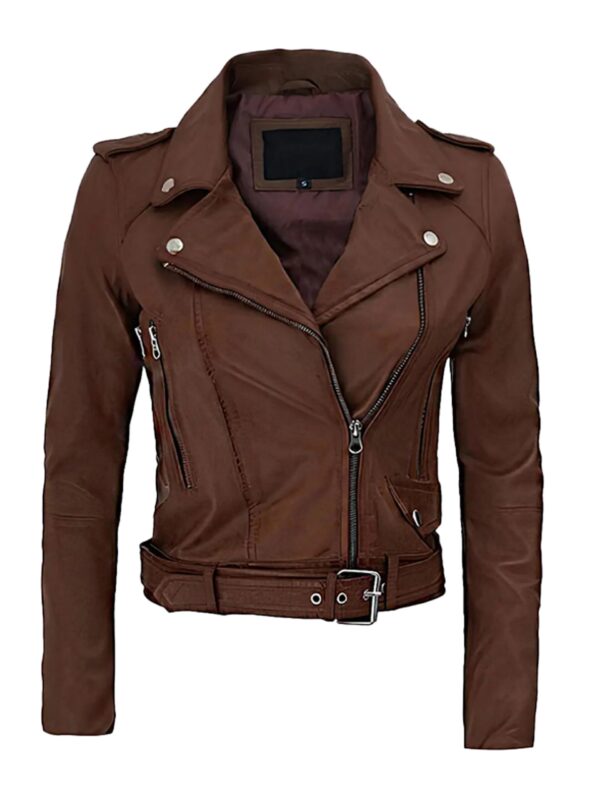 Womens_Motorcycle_Slim_Fit_Brown_Biker_Classic_Jacket